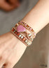 Boho Bracelet, 3 Layers Leather Wrap Bracelet, Jasper Rhodonite Heart