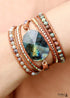 Pulsera Boho de Cuero de 4 Capas con Ónix Negro