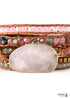 Pulsera Boho de 5 capas de cuero, piedra natural y turmalina rosa.