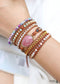 Boho Bracelet, 5 Layers Leather Wrap Bracelet, Pink Rhodonite