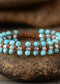 Boho Bracelet, Friendship Bracelet, Pink Rhodonite and Blue Amazonite