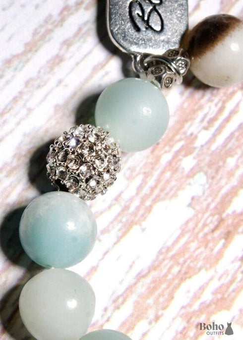 Pulsera Boho, Amazonita Verde Bendecida