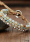 Pulsera Boho, Pulsera de Cuero, Amazonita Azul Claro
