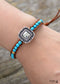 Pulsera Boho, Pulsera de Cuero, Pulsera Tejida, Azul Plata
