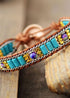 Pulsera Boho, Pulsera de Cuero, Pulsera Tejida, Cadena de Turquesas