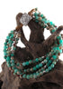 Pulsera Boho, Pulsera de Cuero de Tres Capas RH, Piedras Naturales Verdes y Moradas