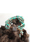 Pulsera Boho, Pulsera de Cuero de Tres Capas RH, Piedras Naturales Verdes y Moradas