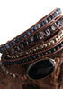 Pulsera Boho, RH, Pulsera de Cuero de 5 Capas, Ónix Negro