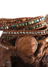 Pulsera Boho, Pulsera de Cuero de 5 Capas RH, Turmalina Negra