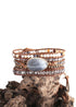 Boho Bracelet, RH 5 Layers Leather Wrap Bracelet, Natural Stones, Violet Amythyst
