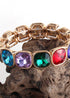 Pulsera Boho, Brazalete RH, Cristal Dorado