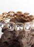 Pulsera Boho, Brazalete RH, Cristal Dorado