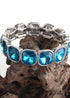 Pulsera Boho, Pulsera RH Armbander, Cristal Plateado