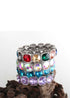 Pulsera Boho, Pulsera RH Armbander, Cristal Plateado