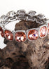 Pulsera Boho, Pulsera RH Armbander, Cristal Plateado
