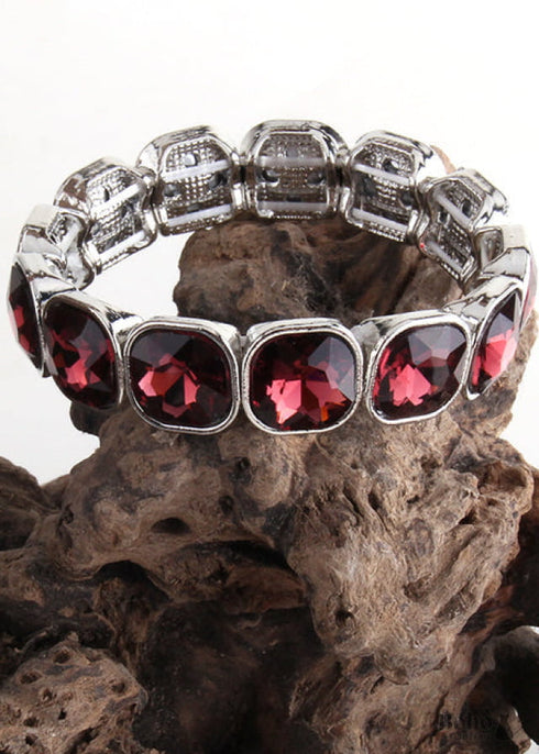 Pulsera Boho, Pulsera RH Armbander, Cristal Plateado