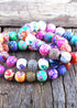 Pulsera Boho, RH Colorful Cray en color rosa y azul playa