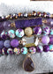 Pulsera Boho, Conjunto de Pulseras RH, Piedras Naturales, Azul, Verde, Morado