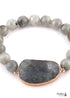 Pulsera Boho, Pulsera de Yoga RH, Piedra Natural Amazonita