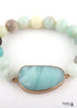 Pulsera Boho, Pulsera de Yoga RH, Piedra Natural Amazonita