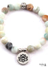 Boho Bracelet, RH Yoga Bracelet, Natural Stone Mala Lotus