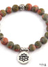 Boho Bracelet, RH Yoga Bracelet, Natural Stone Mala Lotus