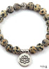 Boho Bracelet, RH Yoga Bracelet, Natural Stone Mala Lotus