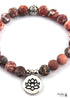 Boho Bracelet, RH Yoga Bracelet, Natural Stone Mala Lotus