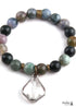 Pulsera Boho, Pulsera de Yoga RH, Piedra Natural con Cristal de Vidrio