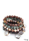 Pulsera Boho, Pulsera de Yoga RH, Piedra Natural con Cristal de Vidrio