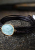Boho Bracelet, Rope Wrap Bracelet, Blue Amazonite