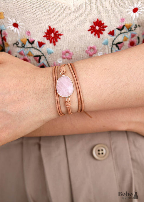 Boho Bracelet, Rope Wrap Bracelet, Blue Amazonite