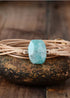 Pulsera Boho, Pulsera de Cuerda, Amazonita Azul