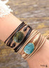 Boho Bracelet, Rope Wrap Bracelet, Blue Amazonite