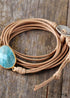 Boho Bracelet, Rope Wrap Bracelet, Blue Amazonite