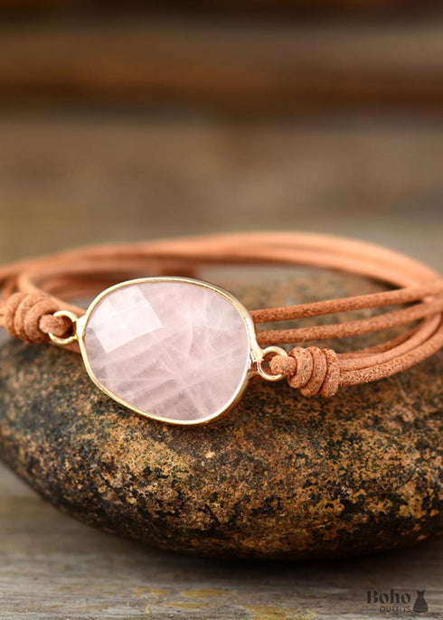 Boho Bracelet, Rope Wrap Bracelet, Blue Amazonite