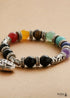 Pulsera Boho, Pulsera Elástica, 7 Chakras Negra