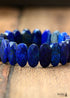 Pulsera Boho, Pulsera Elástica, Lapislázuli Azul y Amatistas Moradas