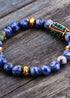 Pulsera Boho, Pulsera Elástica, Sodalita Azul Nepal