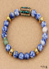 Pulsera Boho, Pulsera Elástica, Sodalita Azul Nepal