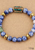 Pulsera Boho, Pulsera Elástica, Sodalita Azul Nepal