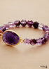 Boho Bracelet, Stretchy Bracelet, Purple Phantom and Amethyst