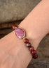 Boho Bracelet, Stretchy Bracelet, Red Rhodonite and Jasper