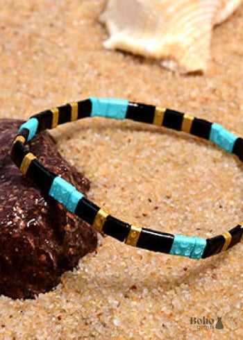 Pulsera Boho, Pulsera Tila Bead, Colorida