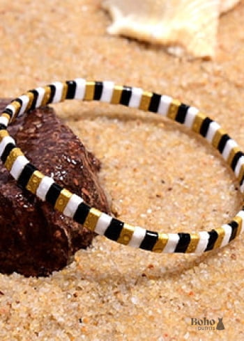 Pulsera Boho, Pulsera Tila Bead, Colorida