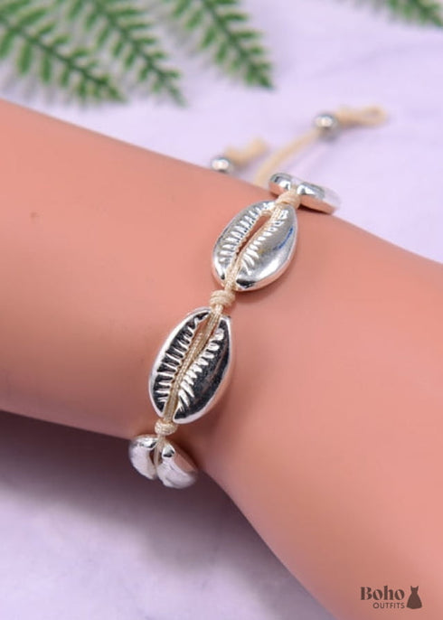 Pulsera Boho, Pulsera de Concha Puka Blanca, Mar