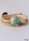 Pulsera Boho, Pulsera Envuelta, Turquesa Azul