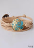 Pulsera Boho, Pulsera Envuelta, Turquesa Azul