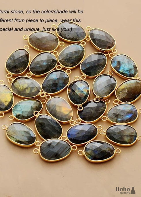 Pulsera Boho, Pulsera de Cuerda Envuelta de Labradorita