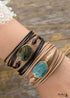 Pulsera Boho, Pulsera de Cuerda Envuelta de Labradorita